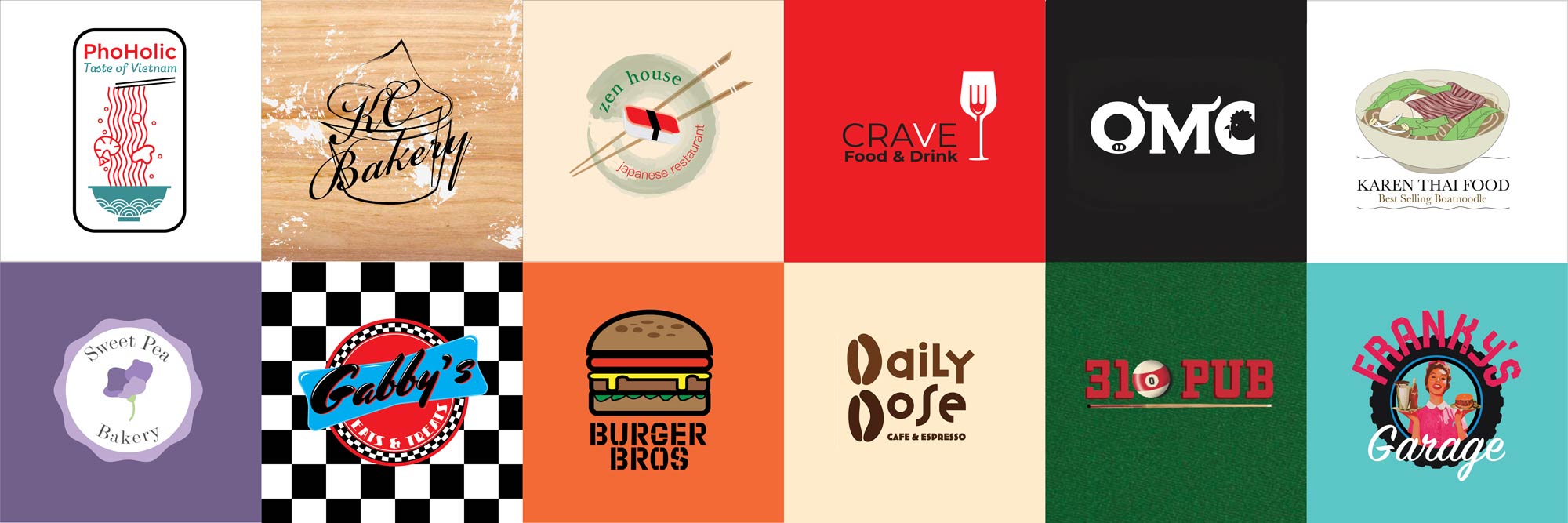 Various restaurant logos University of Minnesota, Duluth, Spring 2022