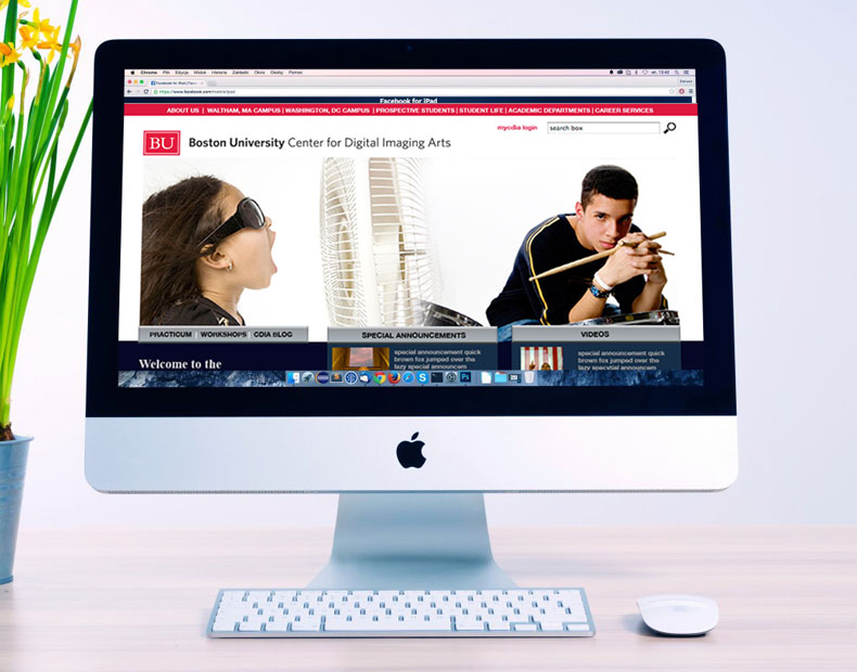 Boston University Center for Digital Imaging Arts web design featured image