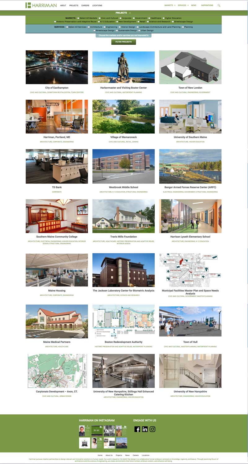 Harriman website design and development project page image