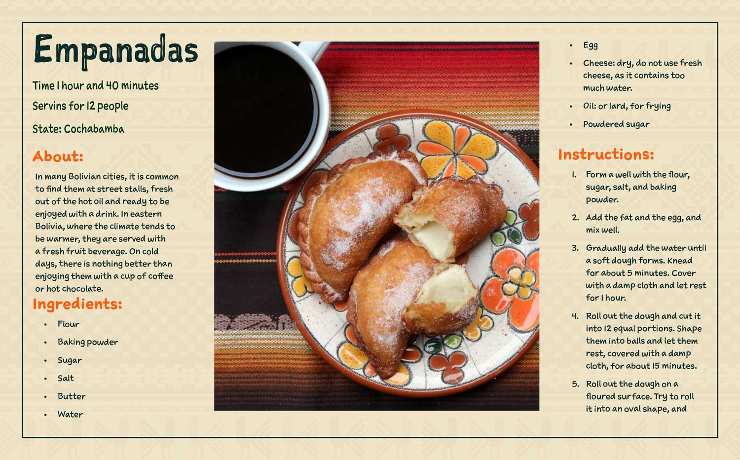 Marian Claros Barrientos, George Mason University, Spring 2026, cookbook spread design image