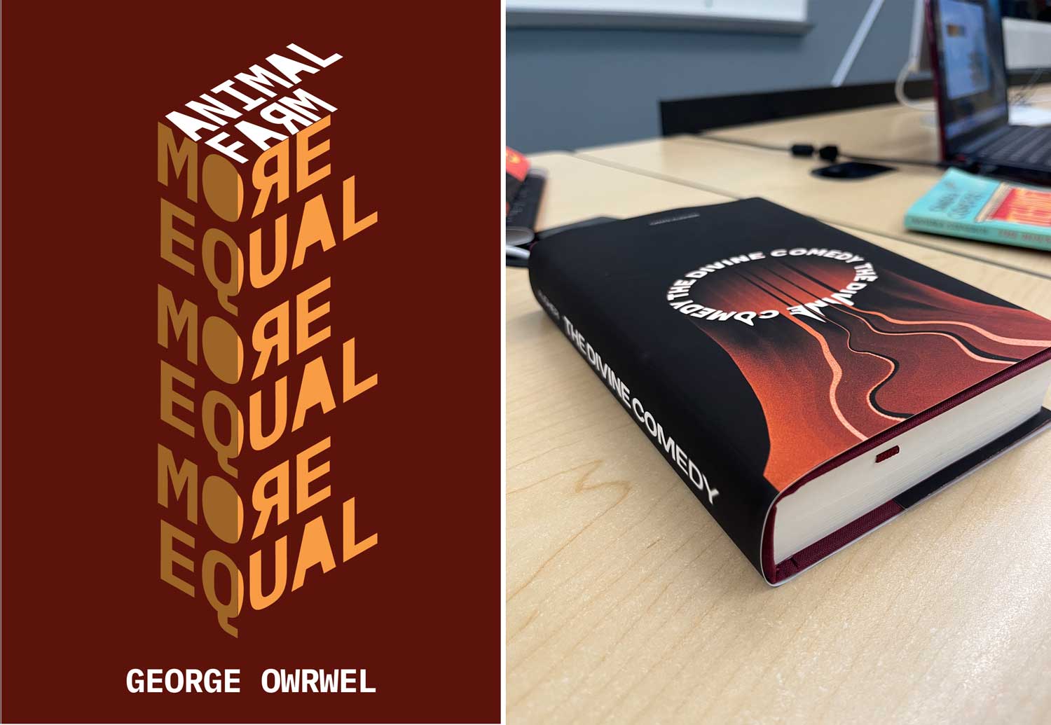 l. Matthew Medrano, r. Maggie Kennedy, George Mason University, Spring 2026, book jacket layouts
